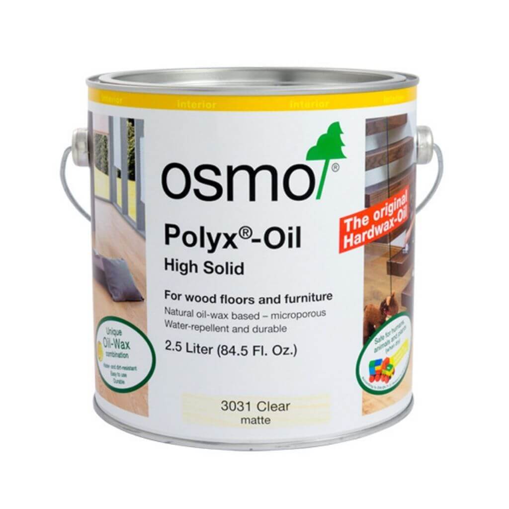 Osmo Polyx-Oil High Solid for wood floors and furniture.