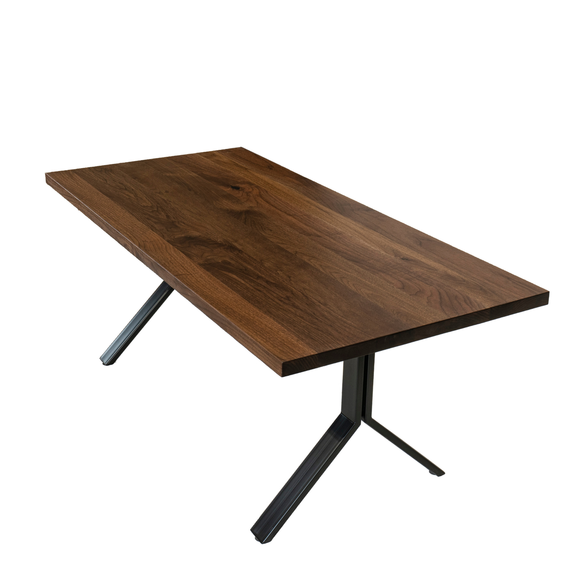 Modern walnut dining table. Created by Urban Industrial Design.