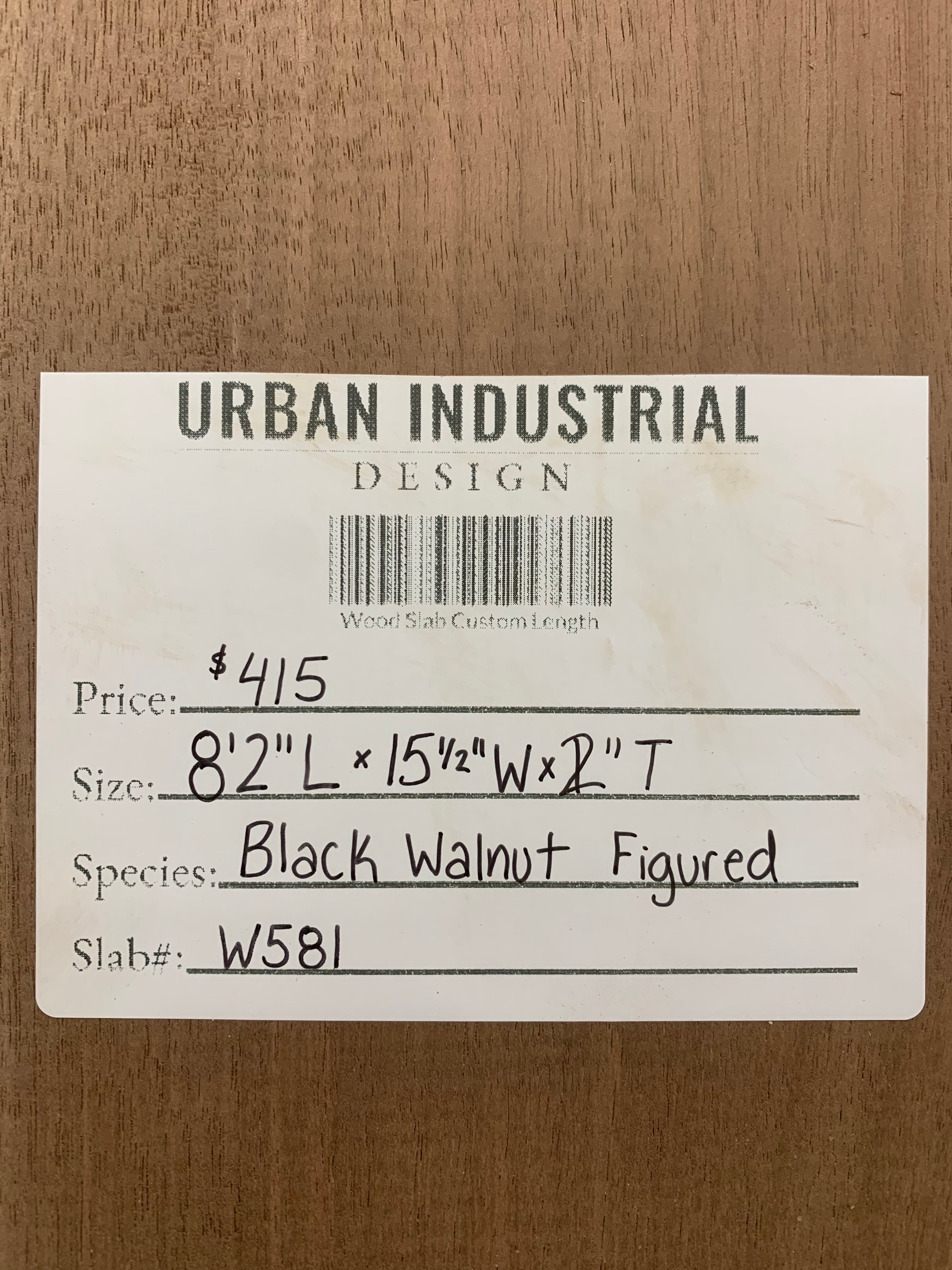 Black Walnut Slab - Figured | W581