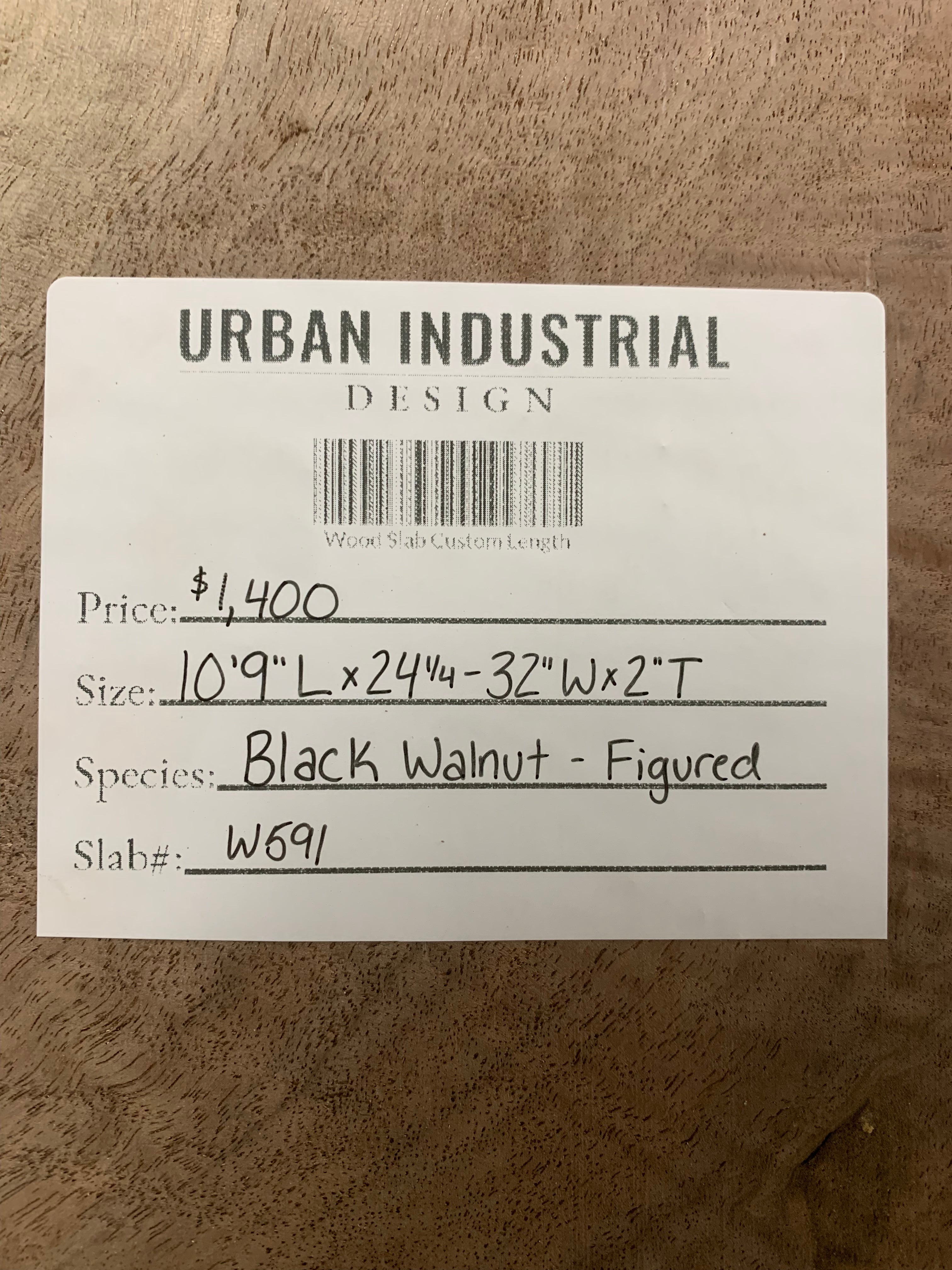 Black Walnut Slab - Figured | W591