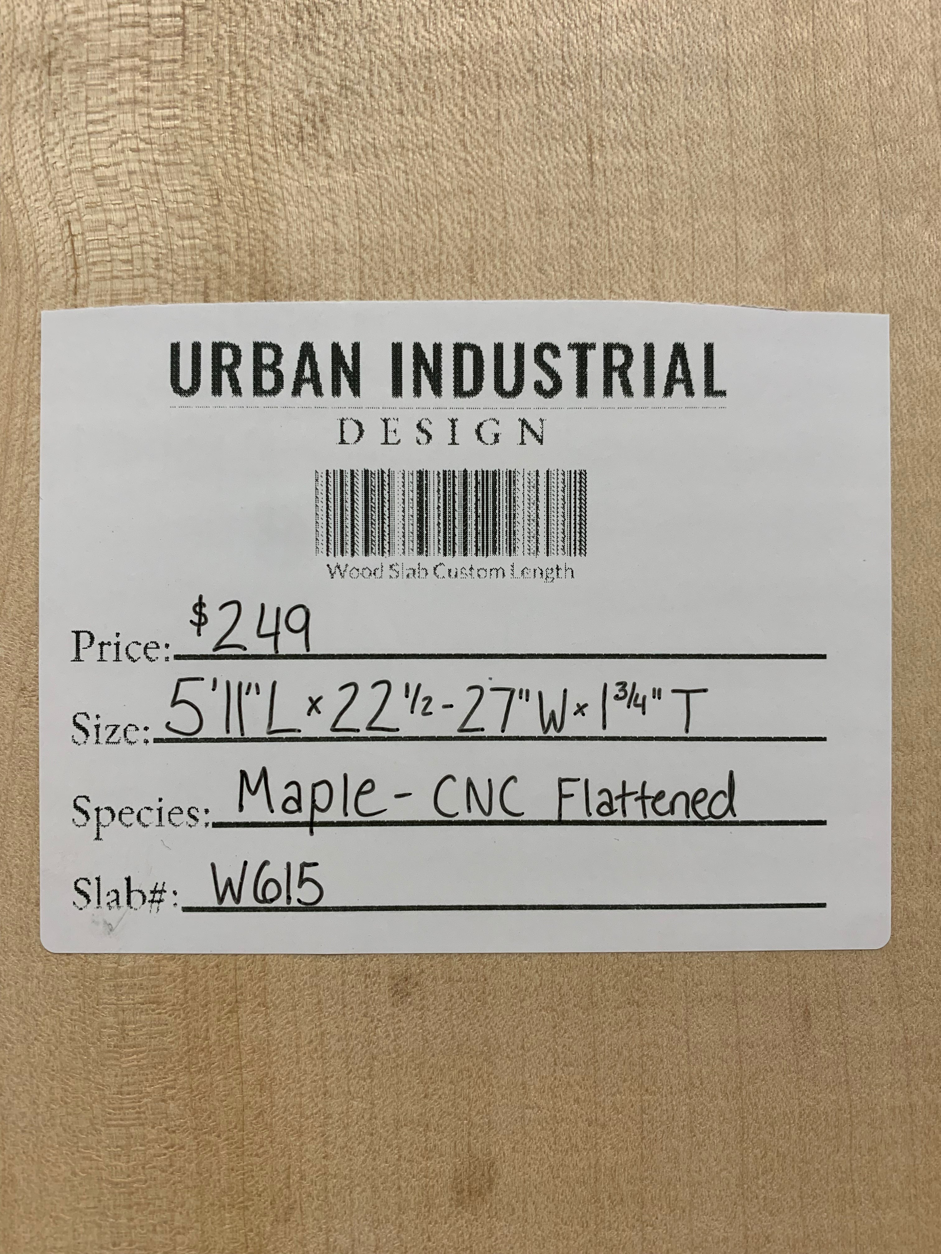 Maple Slab - CNC Flattened | W615
