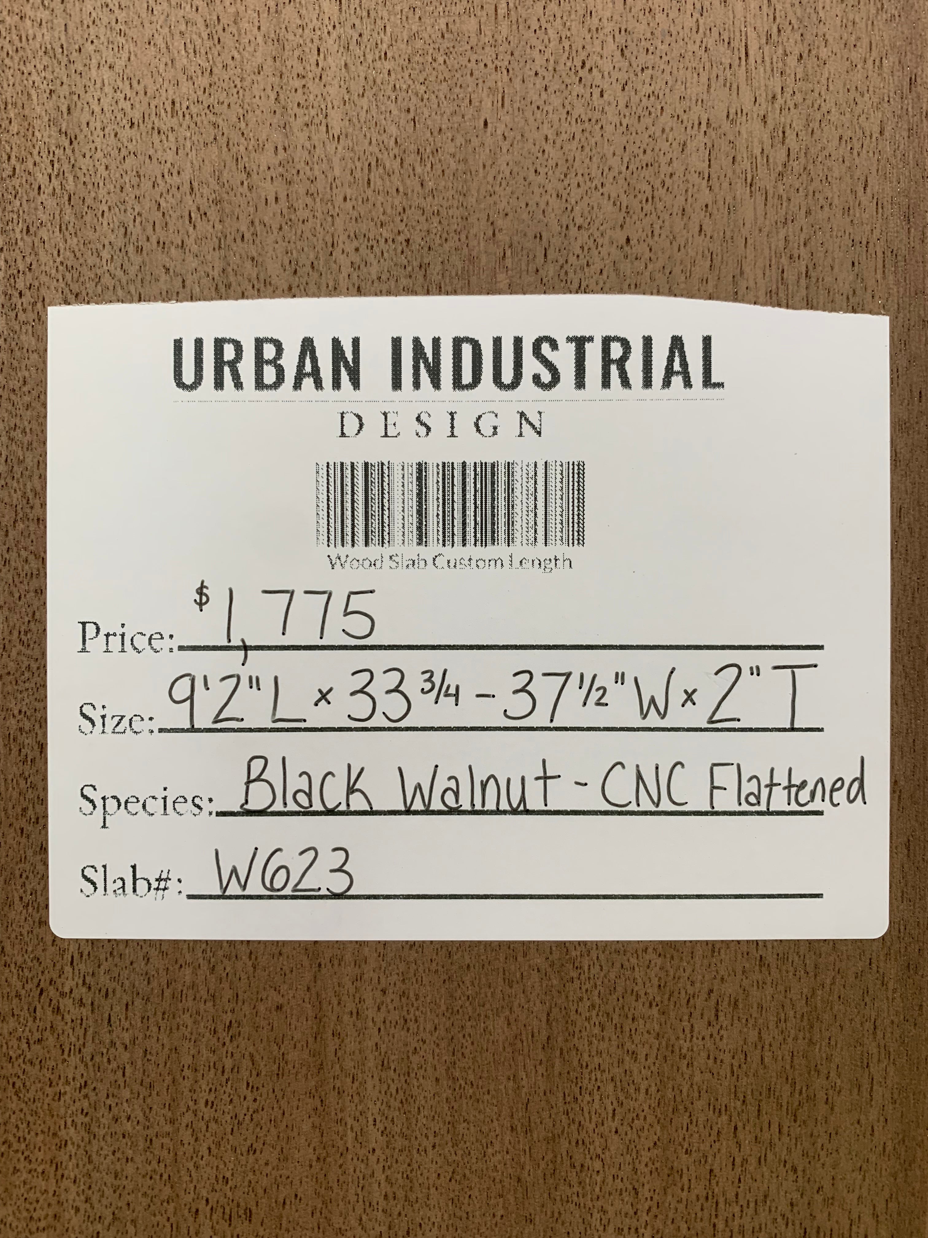 Black Walnut Slab - CNC Flattened | W623