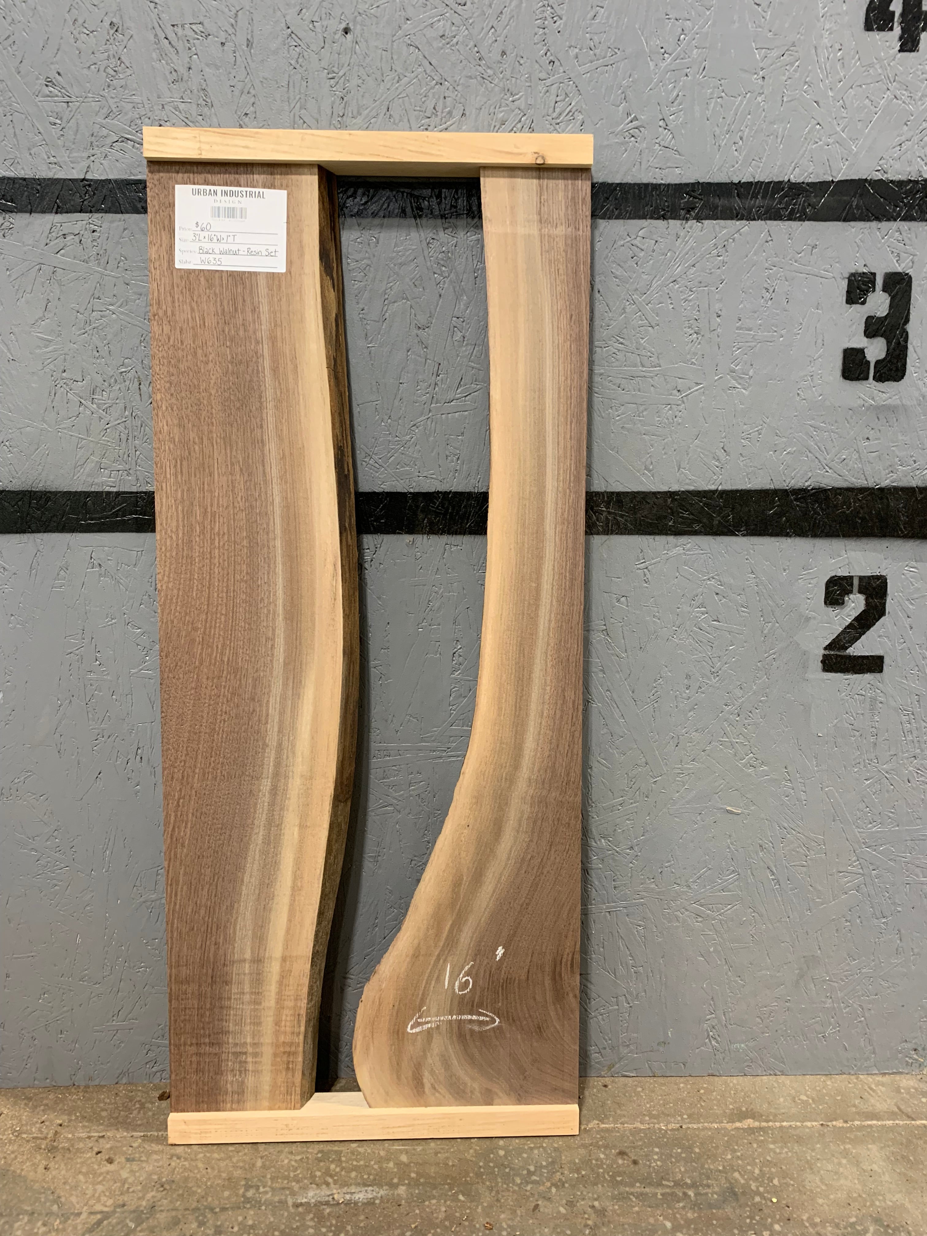 Black Walnut Slab - Resin Set | W635
