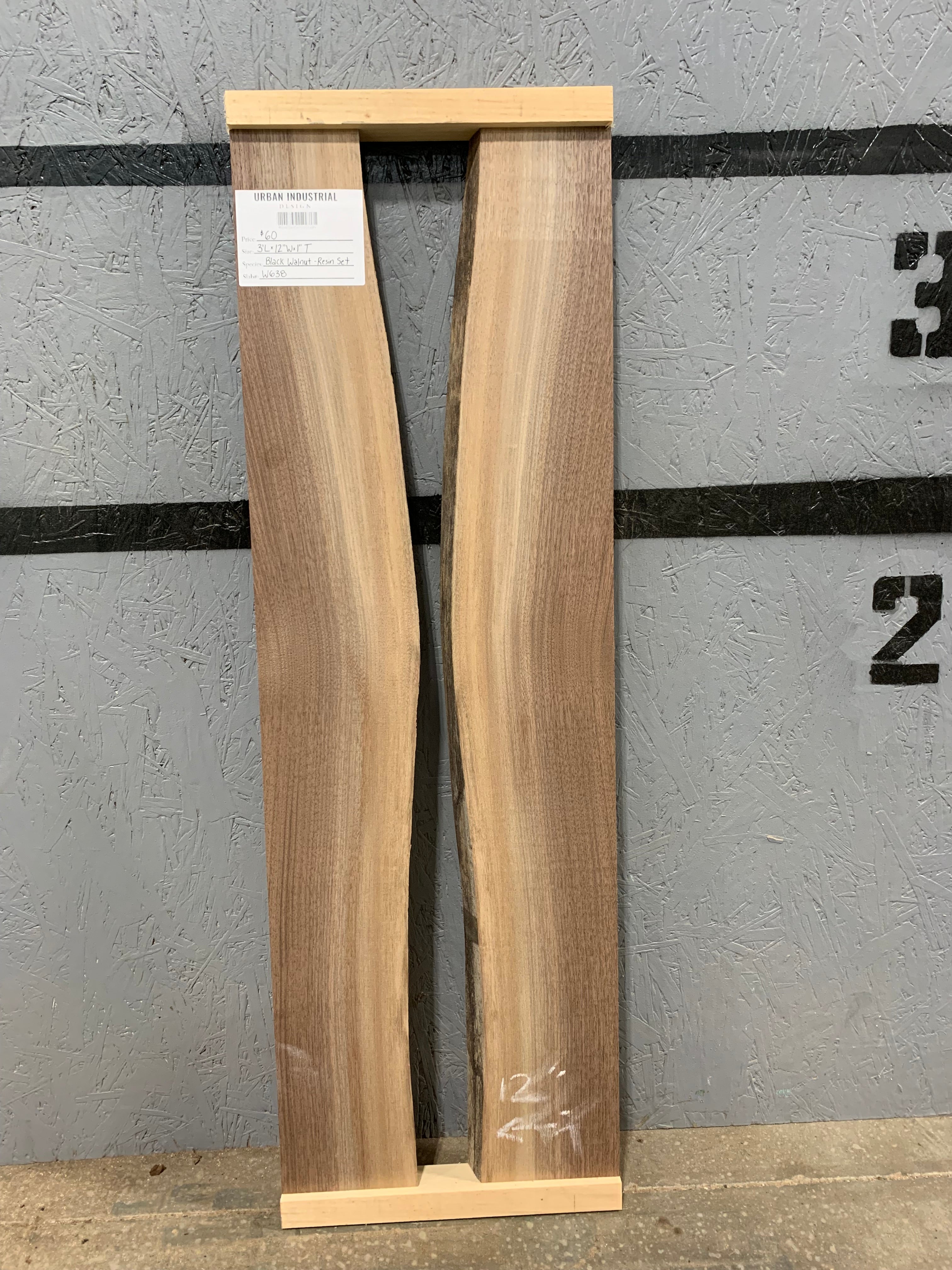Black Walnut Slab - Resin Set | W638