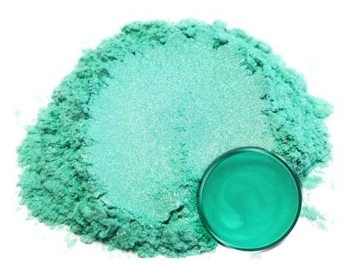 Powdered pigment by eye candy pigments for epoxy resin projects. In the color Chartreuse.