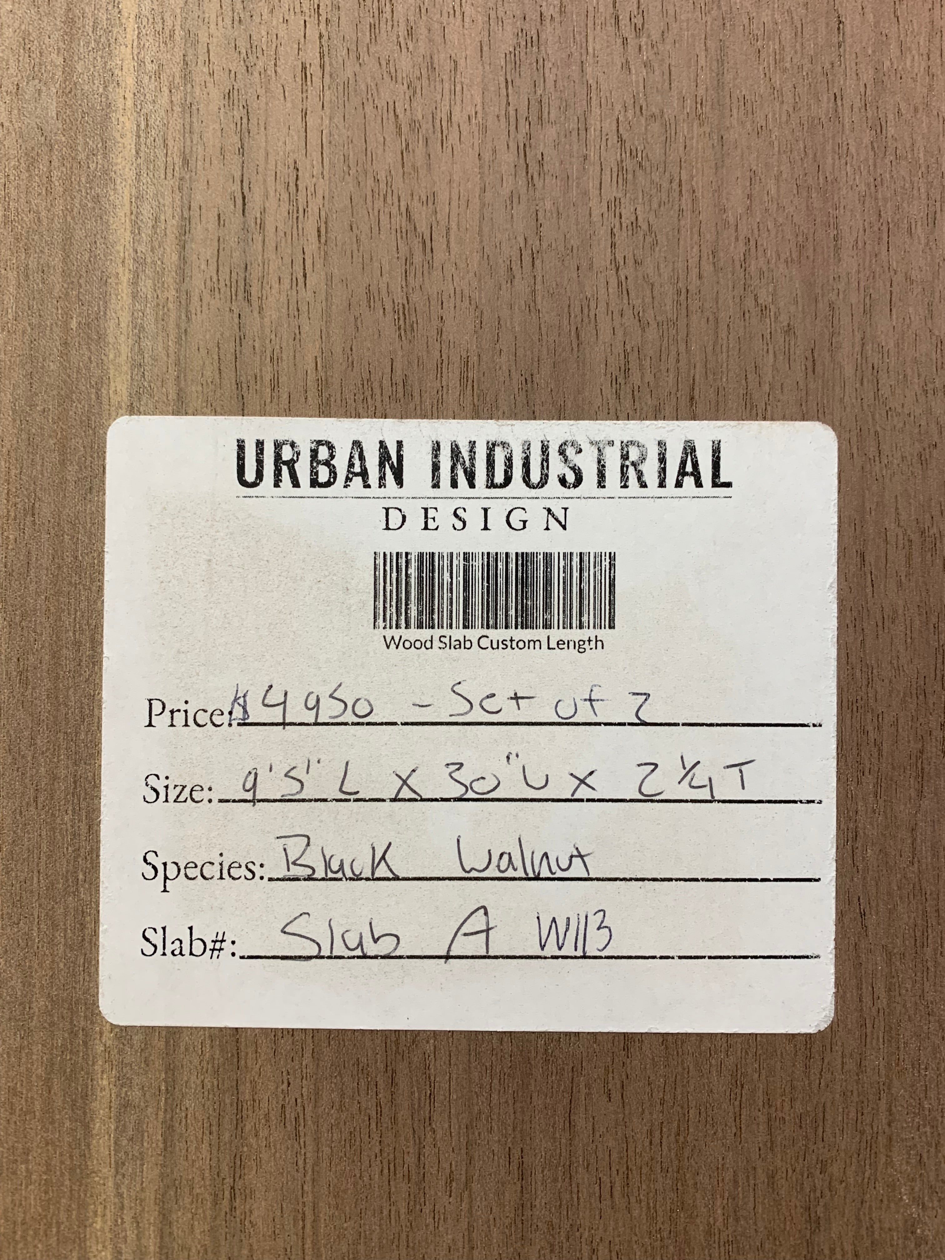 Book Matched Black Walnut Slab Set | W113