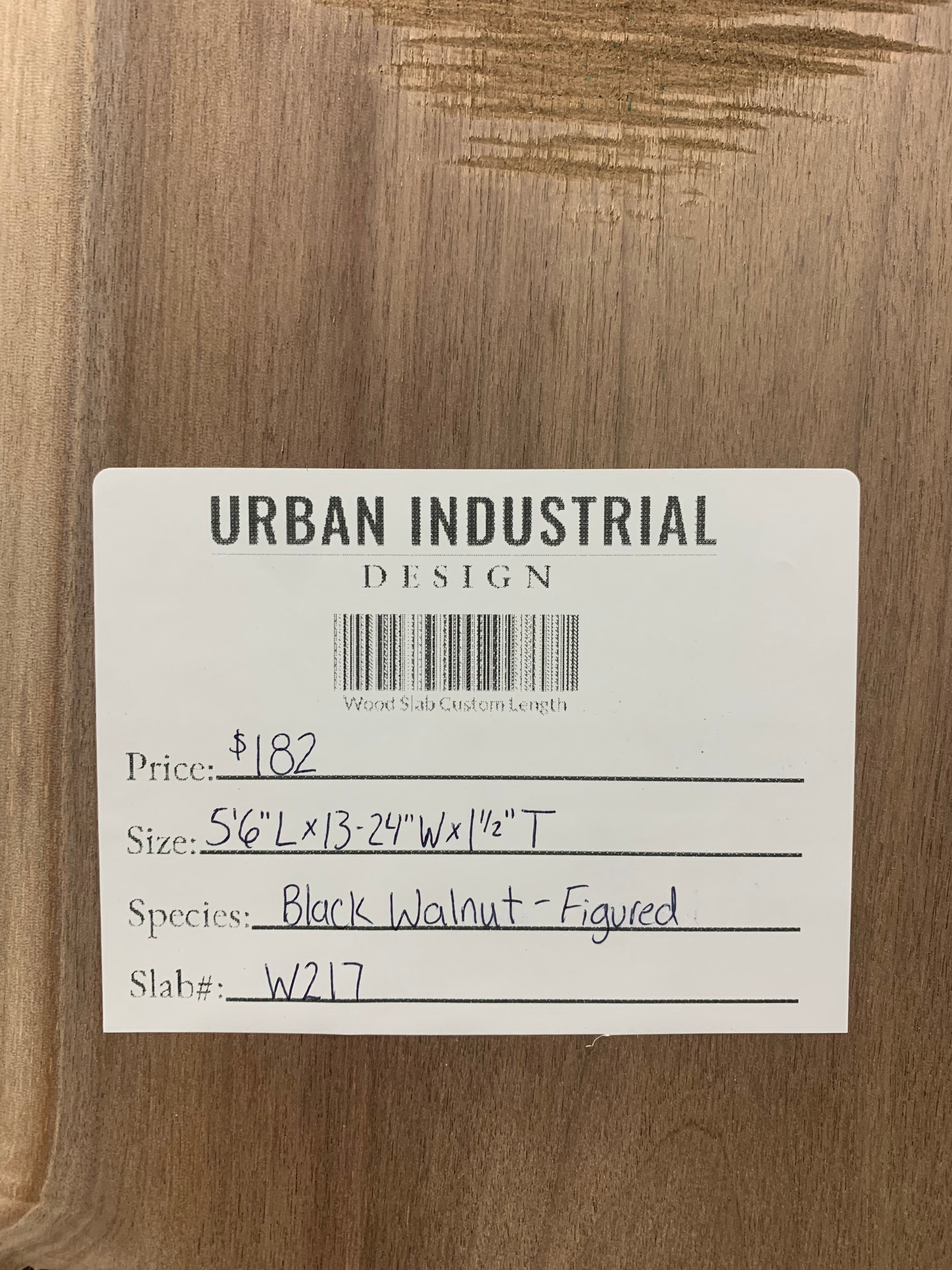 Black Walnut Slab | Figured | W217