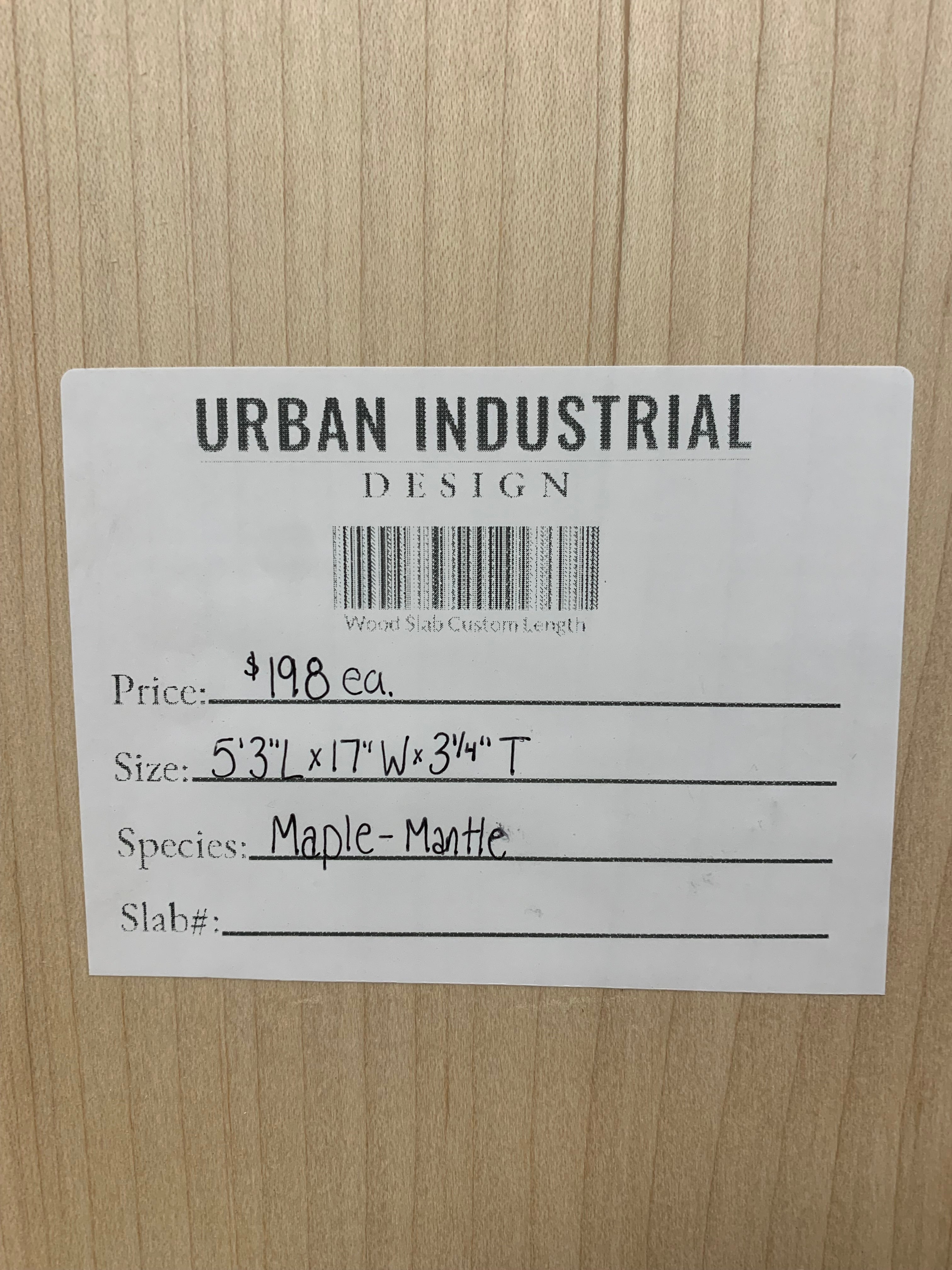 Maple Slab | Mantle | $198 ea | W227