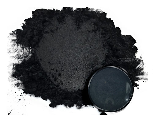 Powdered pigment by eye candy pigments for epoxy resin projects. In the color Sumi Black.