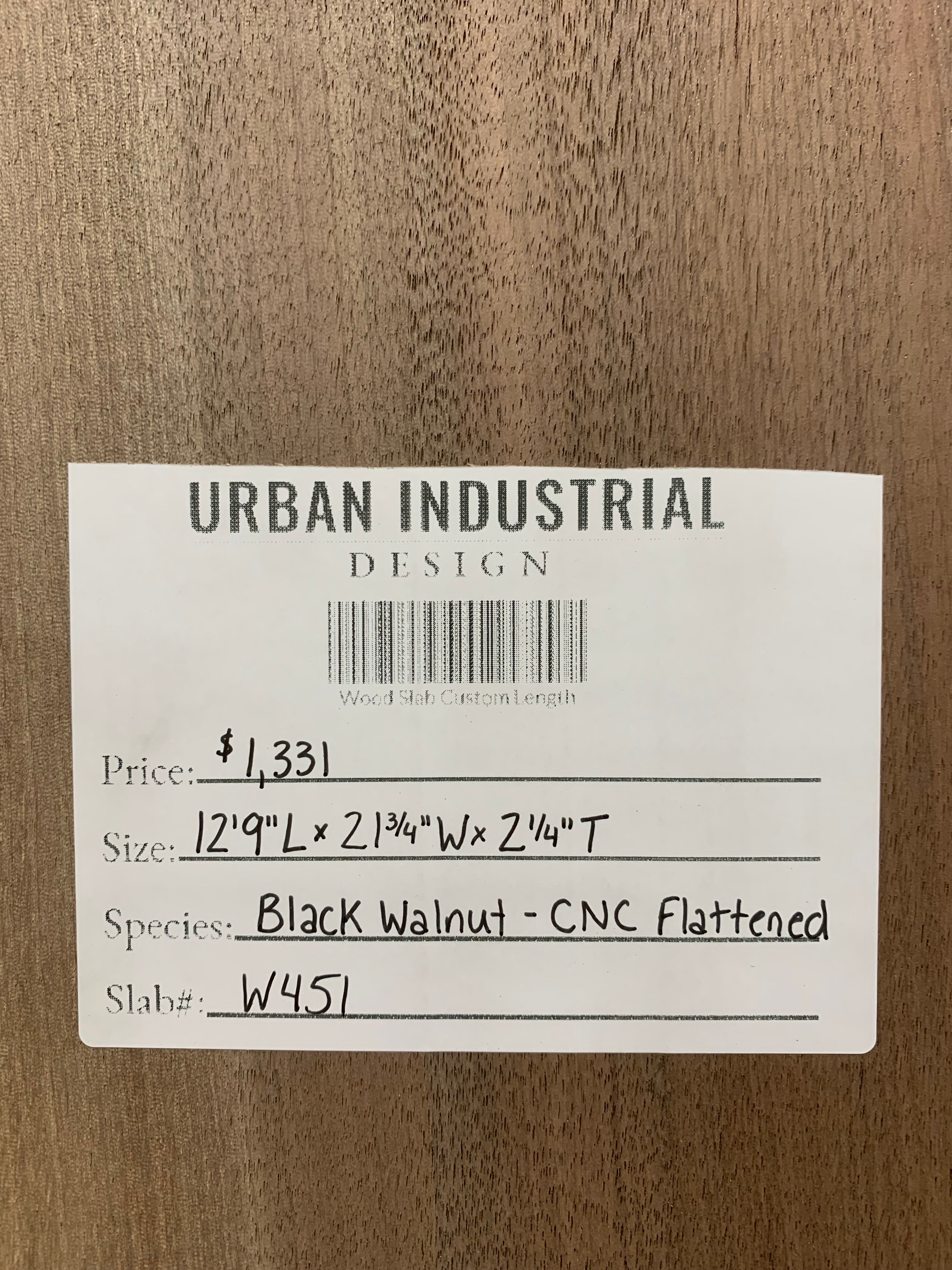 Black Walnut Slab - CNC Flattened | W451