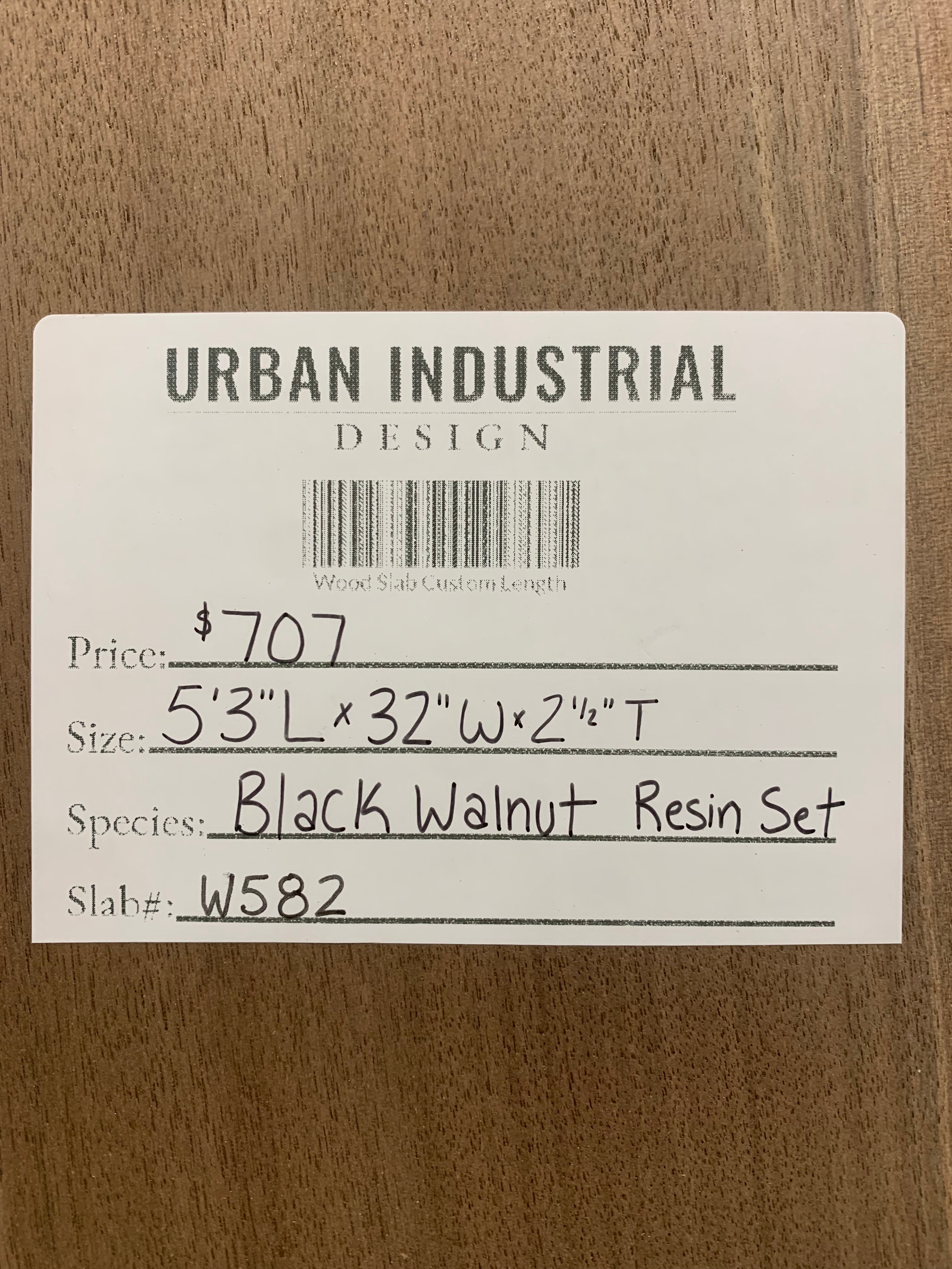 Black Walnut Slab - Resin Set | W582