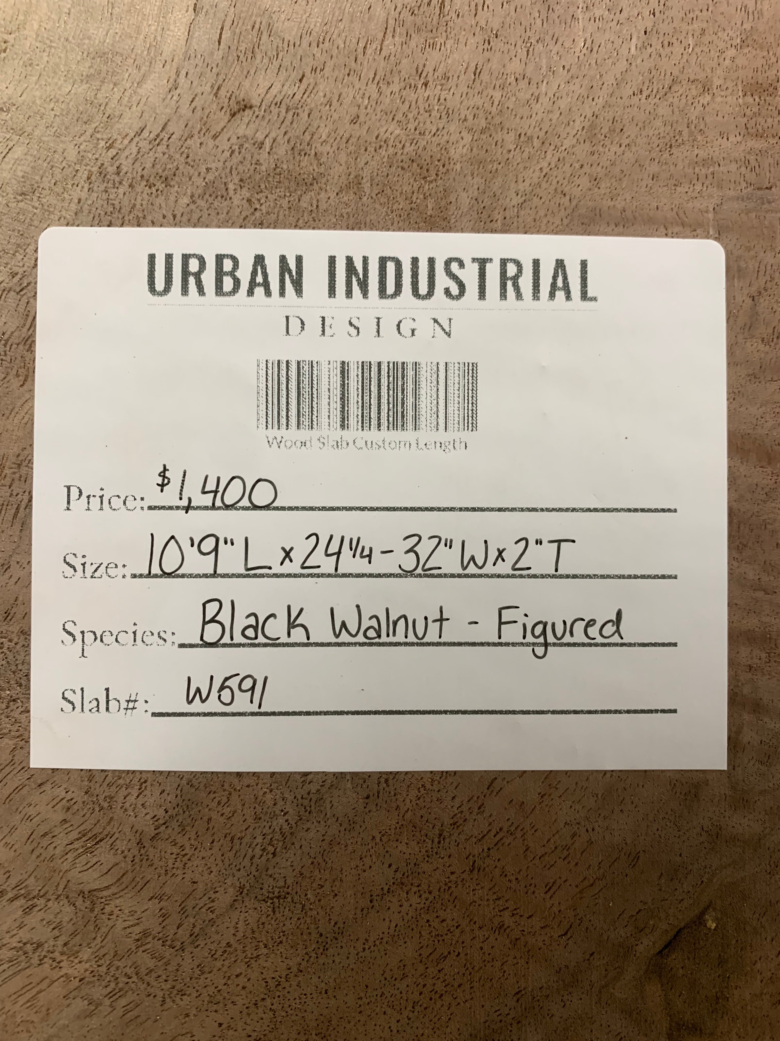 Black Walnut Slab - Figured | W591