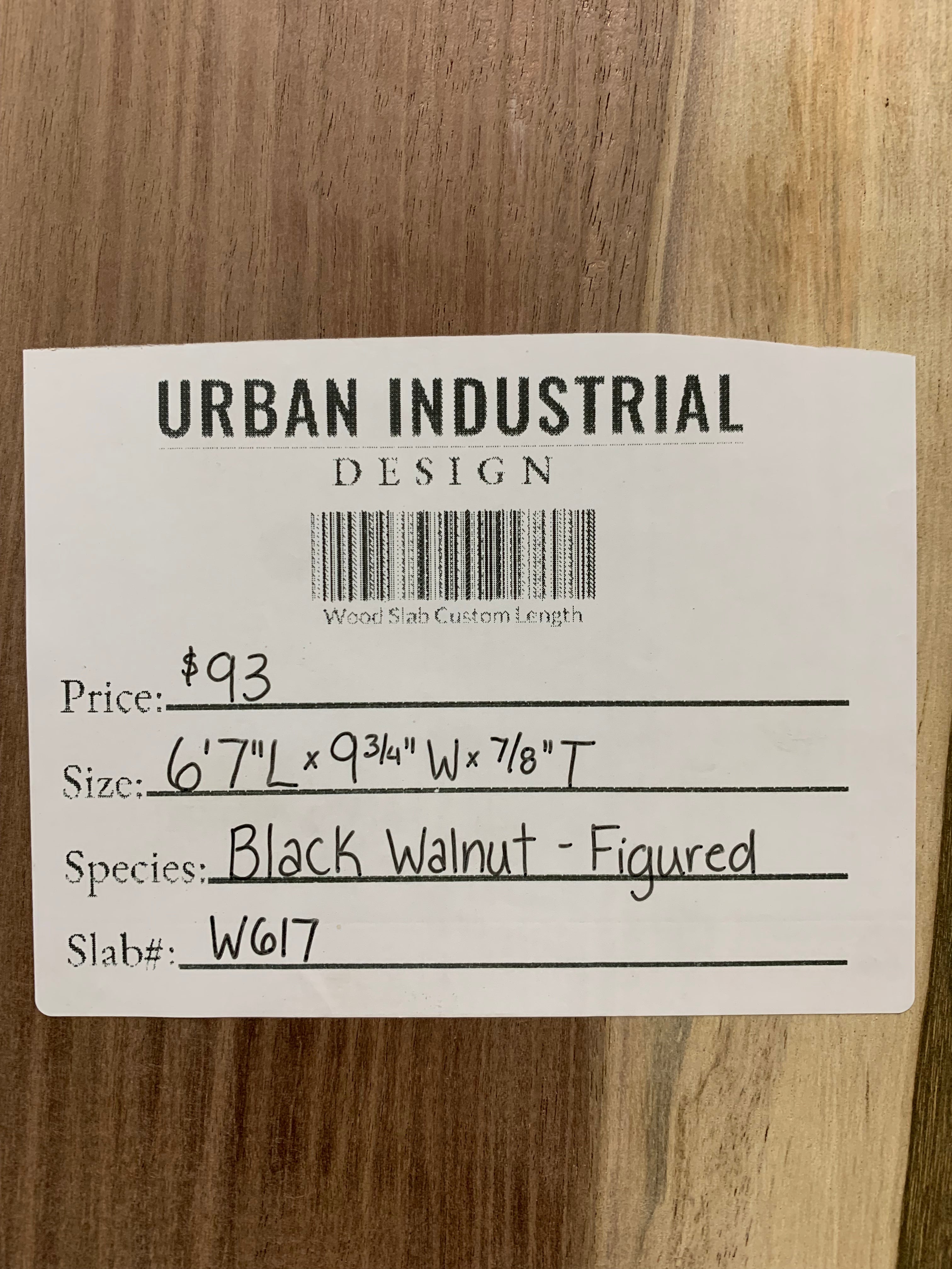 Black Walnut Slab - Figured | W617
