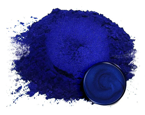 Powdered pigment by eye candy pigments for epoxy resin projects. In the color Noken Dark Blue.
