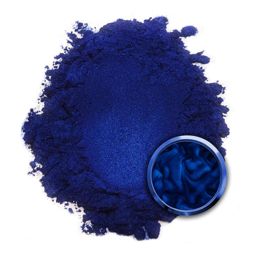 Powdered pigment by eye candy pigments for epoxy resin projects. In the color Aoihi Blue.